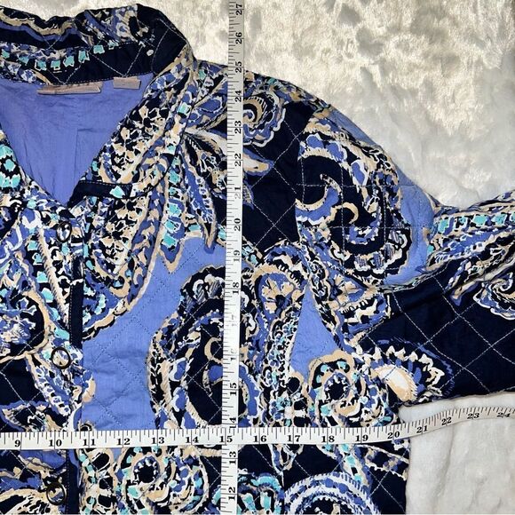 Chicos 1 Blazer Quilted Long Sleeve Paisley jacket size 2 - Picture 5 of 9